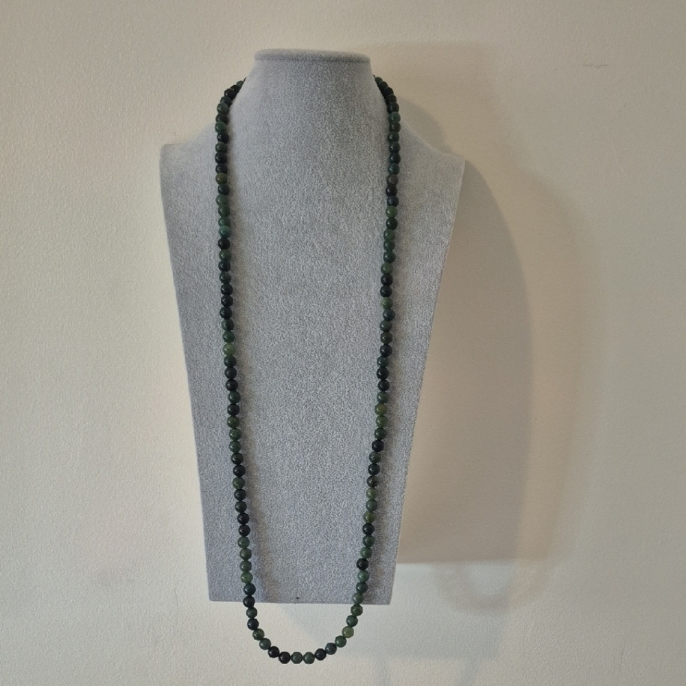 Natural Gemstones 38" Necklace & Braclet 6 1/2"stainless Steel Steel Beads& Clos
